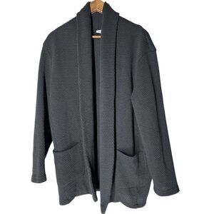 Zara Black Chunky Knit Cardigan Womens Sz L Open Front Basic Minimalist